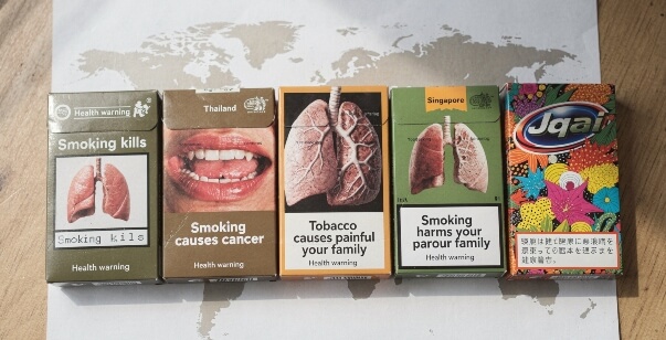 Asia cigarette packaging