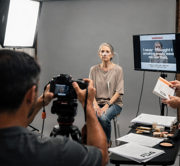 Photograph of a woman smoking